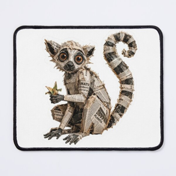 Item preview, Whimsical Newspaper Straw Lemur designed and sold by Snurly.