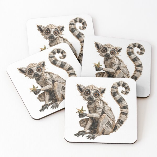 Item preview, Whimsical Newspaper Straw Lemur designed and sold by Snurly.