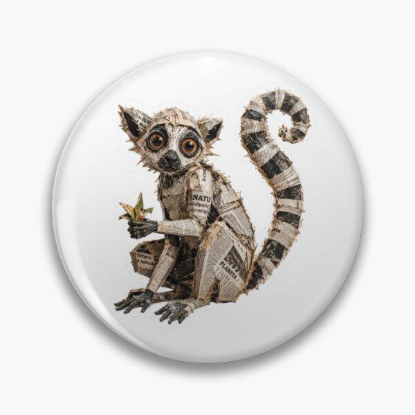 Item preview, Whimsical Newspaper Straw Lemur designed and sold by Snurly.