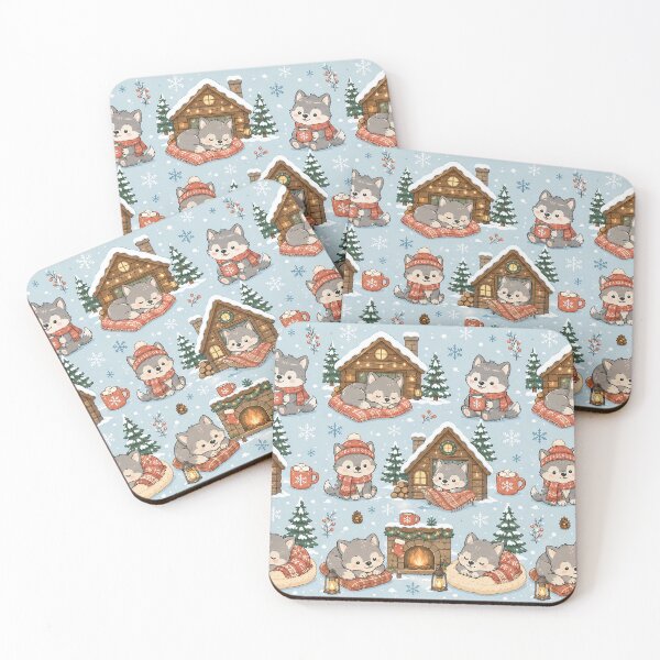 Item preview, Wolf Pup Winter Cabin Pattern designed and sold by Soft Berry Studio.