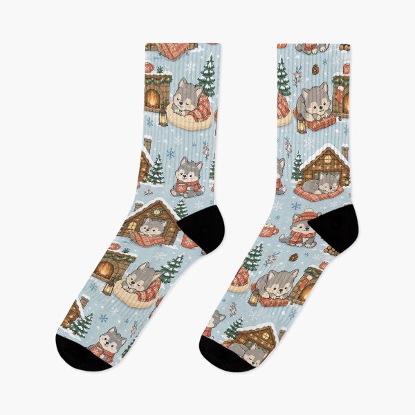 Item preview, Wolf Pup Winter Cabin Pattern designed and sold by Soft Berry Studio.