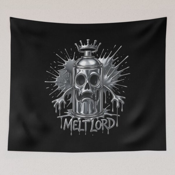 Item preview, Chrome Skull Spray Can Dripping Crown Graphic designed and sold by MarCinu Art.
