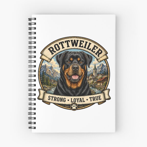 Item preview, Rottweiler - Strong, Loyal, True - Vintage Dog Badge designed and sold by TheCanineCanvas.