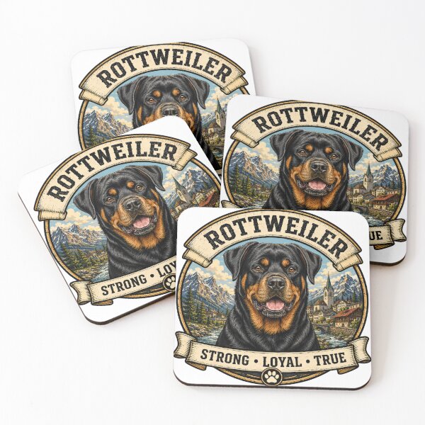 Item preview, Rottweiler - Strong, Loyal, True - Vintage Dog Badge designed and sold by TheCanineCanvas.