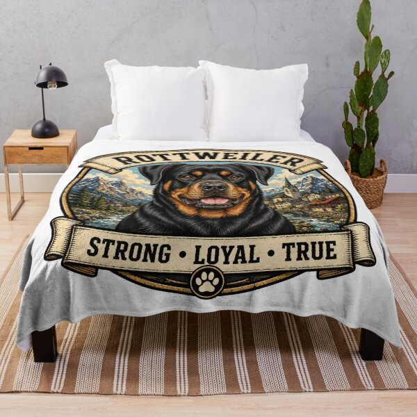 Item preview, Rottweiler - Strong, Loyal, True - Vintage Dog Badge designed and sold by TheCanineCanvas.