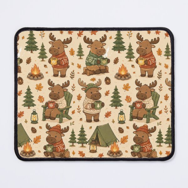 Item preview, Moose Autumn Camp Mug Pattern designed and sold by Soft Berry Studio.