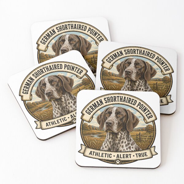 Item preview, German Shorthaired Pointer - Athletic, Alert, True - Vintage Dog Badge designed and sold by TheCanineCanvas.
