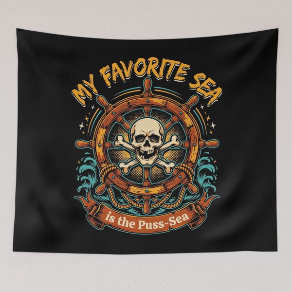 Item preview, My Favourite Sea is the Puss-Sea Pirate Skull designed and sold by Welldoh.