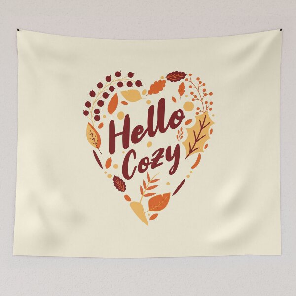 Item preview, Hello Cozy Autumn Leaves | Cute Fall Aesthetic Seasonal Design designed and sold by Sachie's Studio.