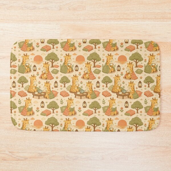 Item preview, Giraffe Cozy Sunset Tea Pattern designed and sold by Soft Berry Studio.
