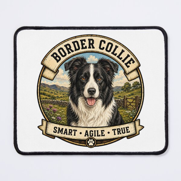 Item preview, Border Collie - Smart, Agile, True - Vintage Dog Badge designed and sold by TheCanineCanvas.
