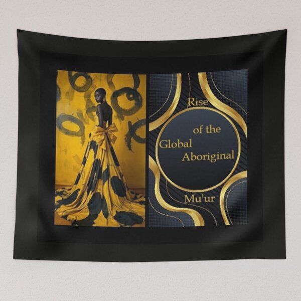 Item preview, Mu’ur (UM) Empire™ al-Benhadiel©™ design, Gold Ball Gown, black background designed and sold by HardyKnitDesign.