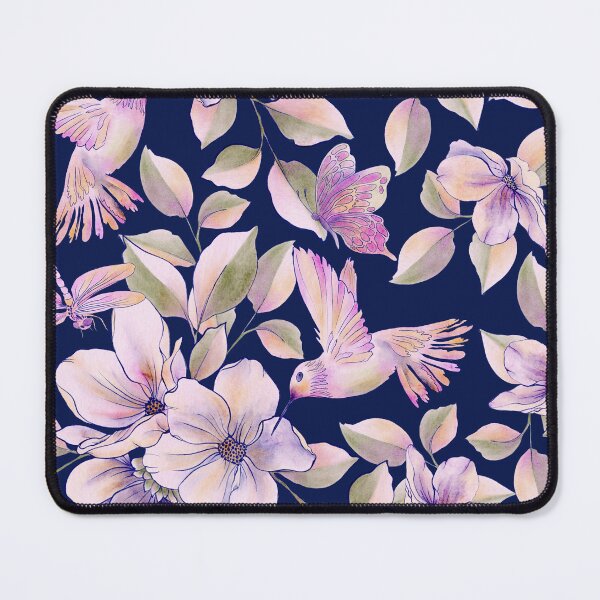 Item preview, Watercolor Garden Floral and Hummingbird Art designed and sold by AneissPiaf.