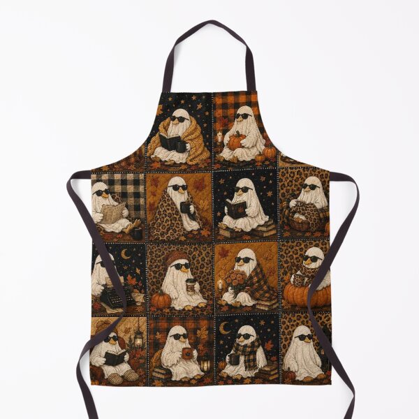 Item preview, Cozy Boujee Ghost Duck Fall Quilt Leopard Print Halloween designed and sold by Yellowriversss.