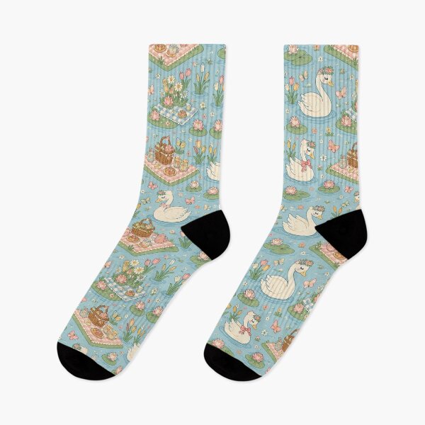 Item preview, Swan Spring Pond Picnic Pattern designed and sold by Soft Berry Studio.
