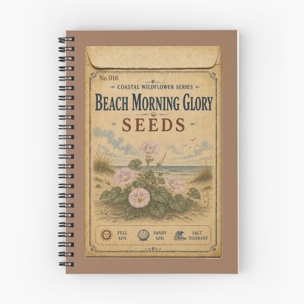 Item preview, Vintage Seed Packet PRINT ONLY NOT REAL- Beach Morning Glory Coastal Wildflowers Series 016 designed and sold by Beachy.