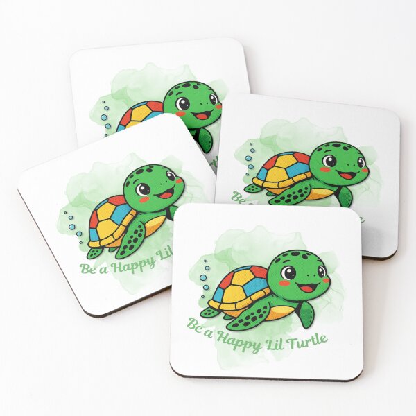 Item preview, Happy Lil Turtle - Cute Sea Turtle Positive Quote Design designed and sold by DonnaRaine.
