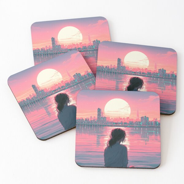 Item preview, Seoul Dusk Girl City Reflection Vibes 로파이 소녀 서울 노을 스카이라인 designed and sold by 리나 .