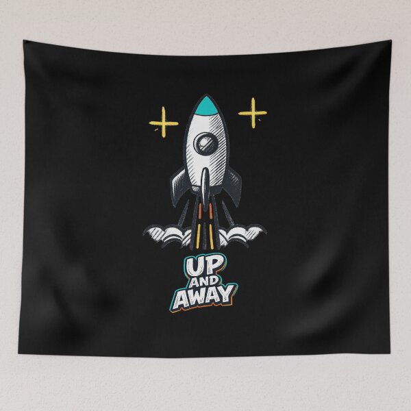 Item preview, UP AND AWAY – Rocket Quote in Retro Space Style designed and sold by Rocket&Stars.