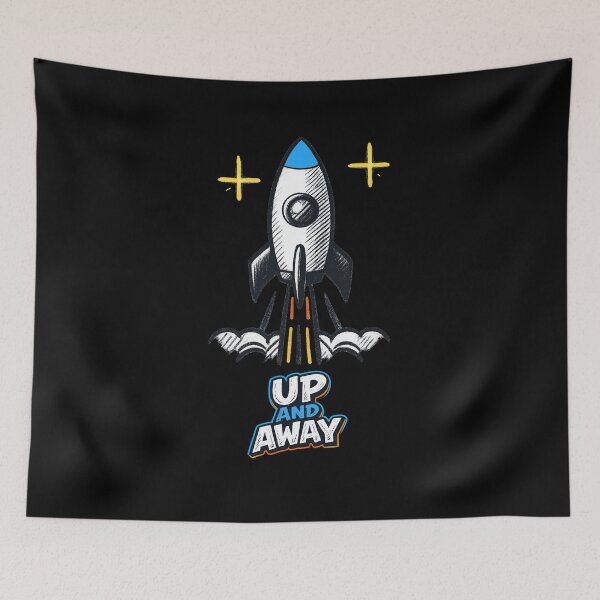 Item preview, UP AND AWAY – Rocket Quote in Retro Space Style designed and sold by Rocket&Stars.