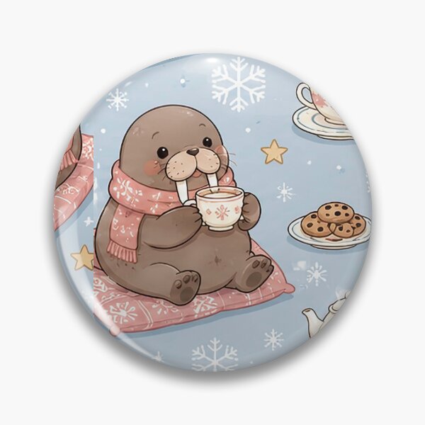 Item preview, Walrus Winter Tea Pattern designed and sold by Soft Berry Studio.