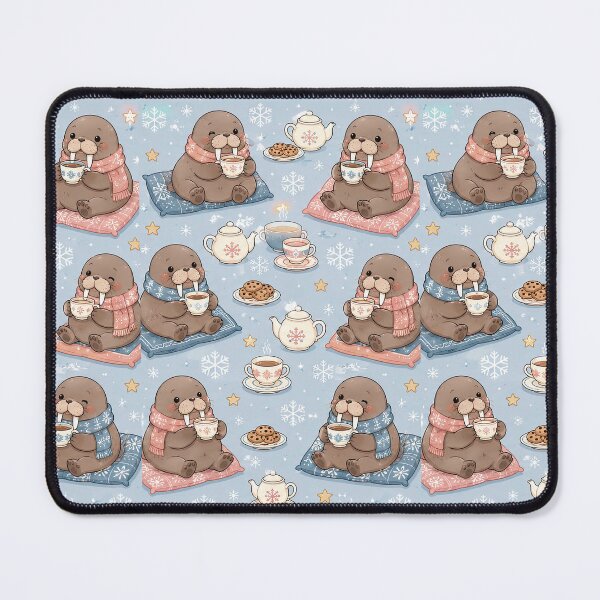 Item preview, Walrus Winter Tea Pattern designed and sold by Soft Berry Studio.
