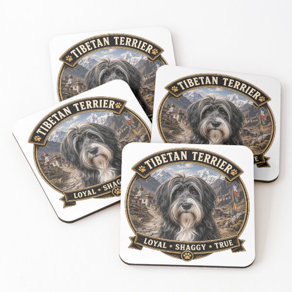 Item preview, Tibetan Terrier - Loyal, Shaggy, True - Vintage Dog Badge designed and sold by TheCanineCanvas.