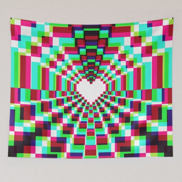 Item preview, Pixel Heart Kaleidoscope -  Synthwave designed and sold by animinimal.