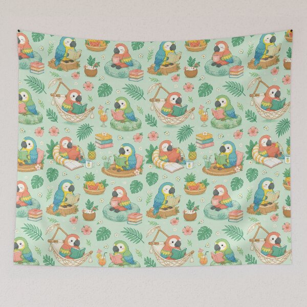 Item preview, Parrot Tropical Cozy Reading Pattern designed and sold by Soft Berry Studio.