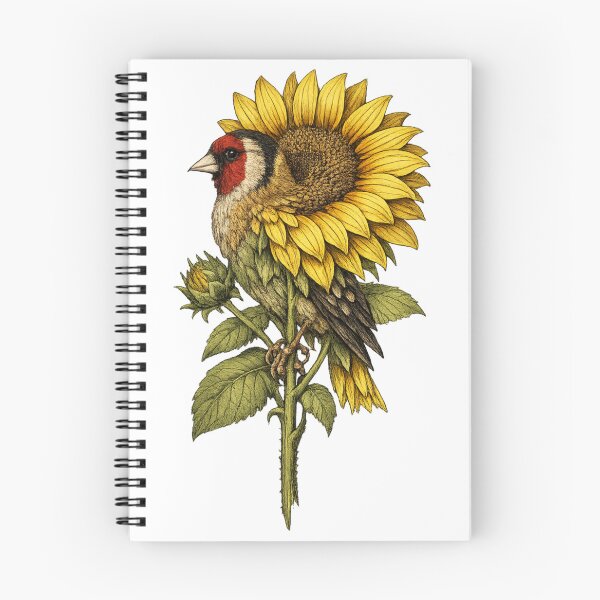 Item preview, Vintage Botanical Goldfinch Sunflower Mashup | Victorian Scientific Nature Illustration designed and sold by Mostafa Ali Ahmed.
