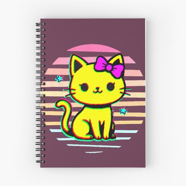 Item preview, Kawaii Neon Vaporwave Kitten | Retro 80s Glitch Cat designed and sold by AstronautMerch.
