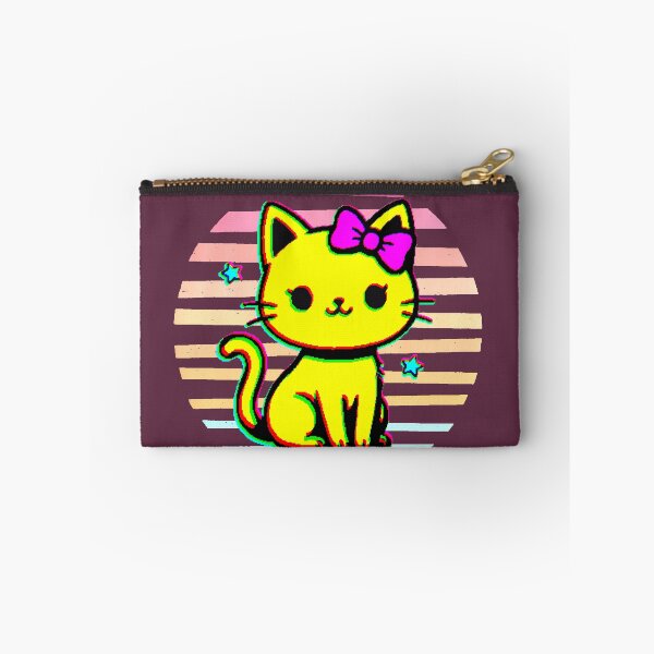 Item preview, Kawaii Neon Vaporwave Kitten | Retro 80s Glitch Cat designed and sold by AstronautMerch.