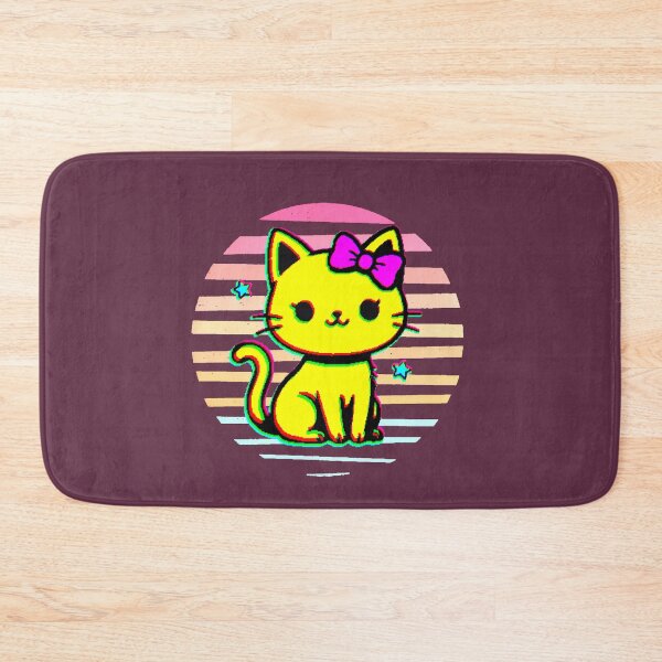 Item preview, Kawaii Neon Vaporwave Kitten | Retro 80s Glitch Cat designed and sold by AstronautMerch.