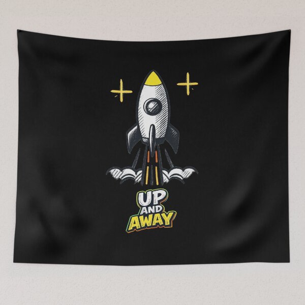 Item preview, UP AND AWAY – Rocket Quote in Retro Space Style designed and sold by Rocket&Stars.