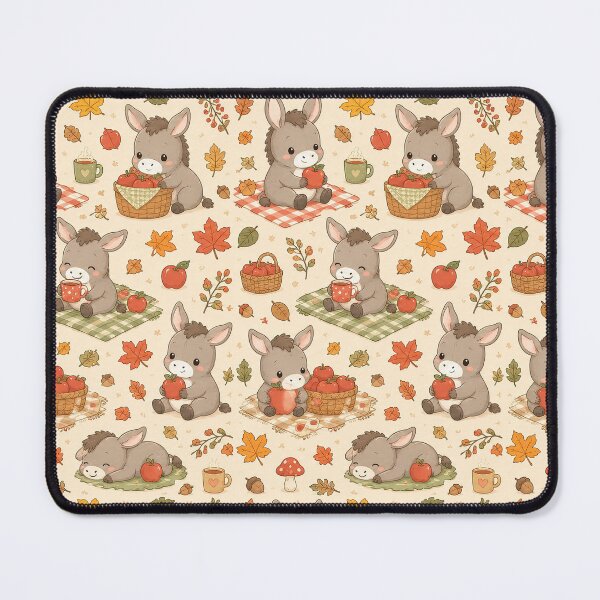 Item preview, Baby Donkey Autumn Apple Picnic Pattern designed and sold by Soft Berry Studio.