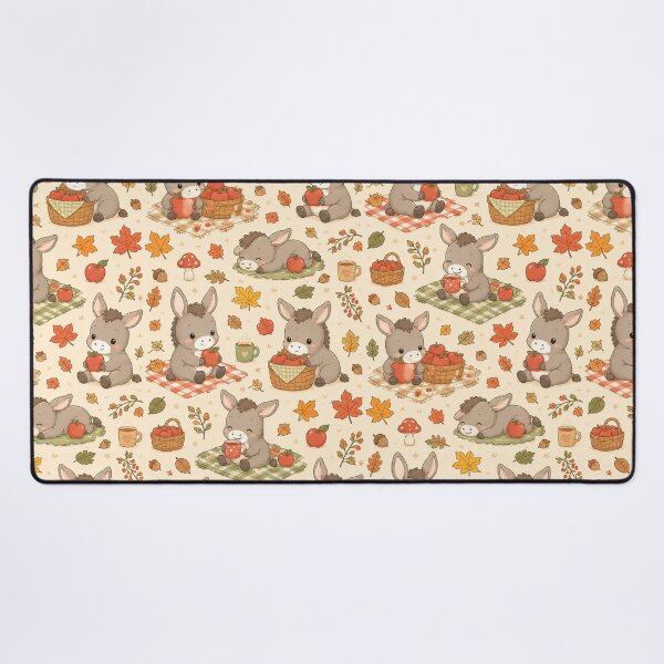 Item preview, Baby Donkey Autumn Apple Picnic Pattern designed and sold by Soft Berry Studio.