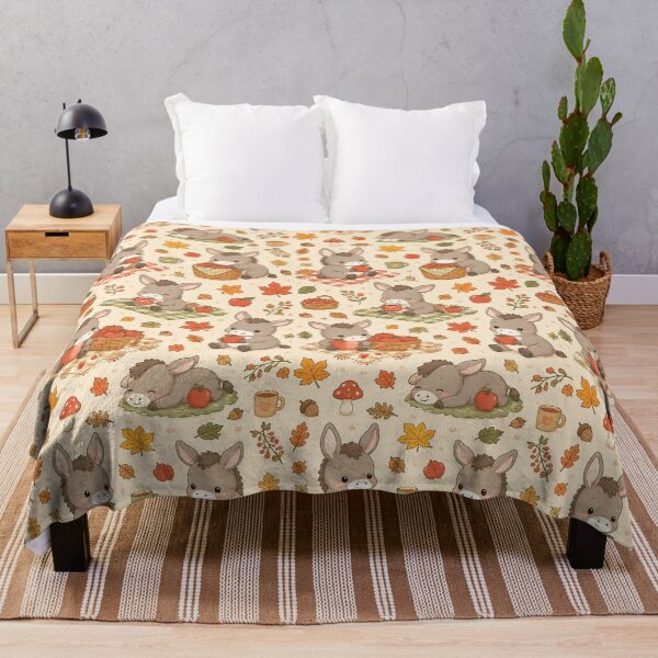 Item preview, Baby Donkey Autumn Apple Picnic Pattern designed and sold by Soft Berry Studio.
