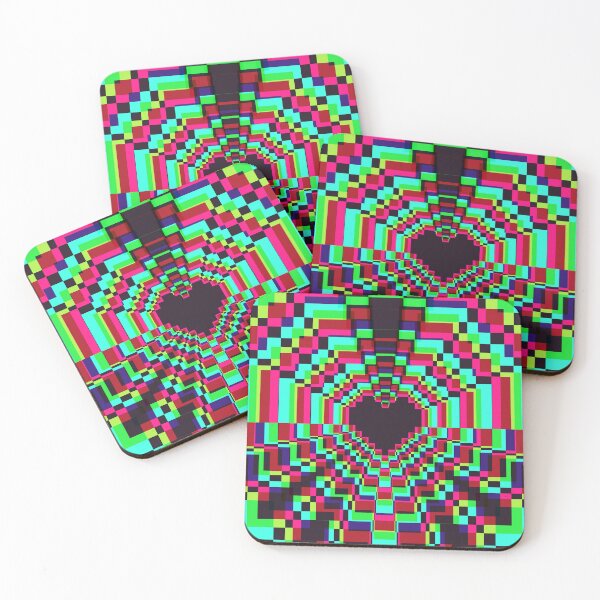 Item preview, Dark Pixel Heart Kaleidoscope - Synthwave designed and sold by animinimal.
