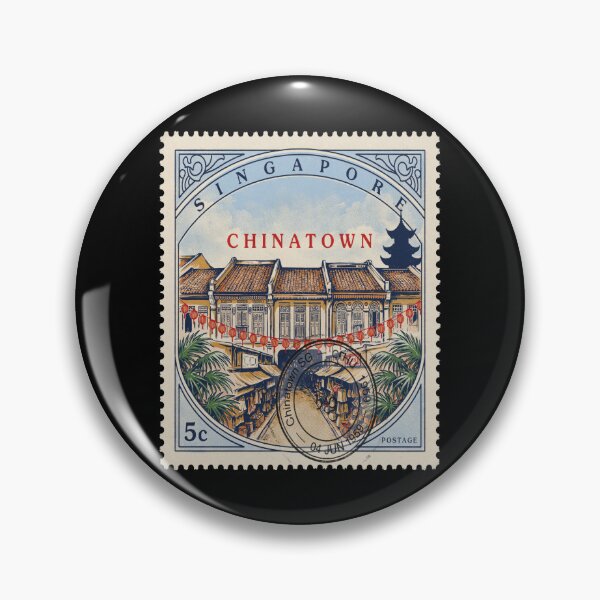 Item preview, Chinatown Singapore Lantern Street Shophouse Stamp Sticker designed and sold by stickercuffs.