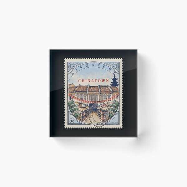 Item preview, Chinatown Singapore Lantern Street Shophouse Stamp Sticker designed and sold by stickercuffs.