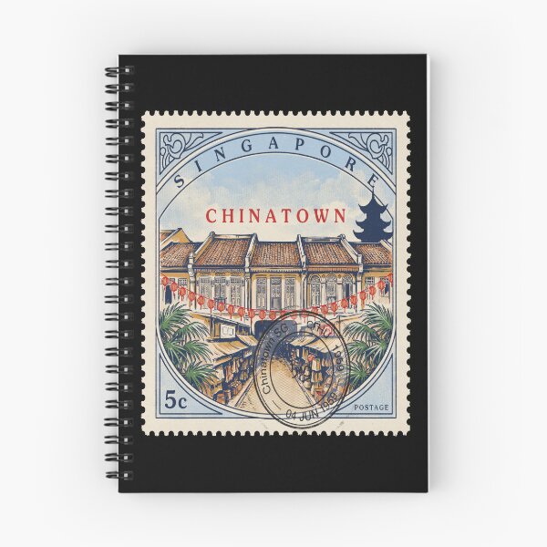 Item preview, Chinatown Singapore Lantern Street Shophouse Stamp Sticker designed and sold by stickercuffs.
