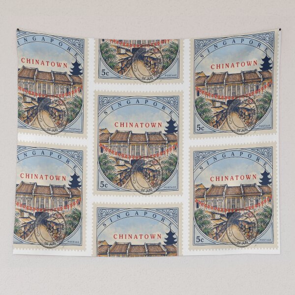 Item preview, Chinatown Singapore Lantern Street Shophouse Stamp Sticker designed and sold by stickercuffs.
