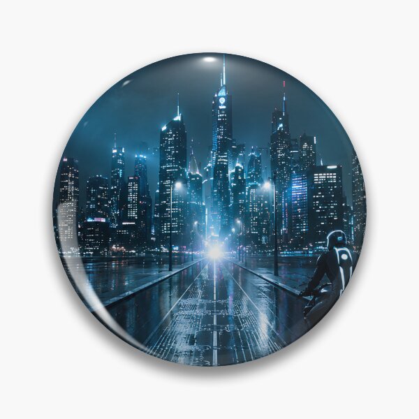 Item preview, Neon Cyber City Rider | Futuristic Sci-Fi Skyline | Cyberpunk Digital Highway designed and sold by Extravanganzza.