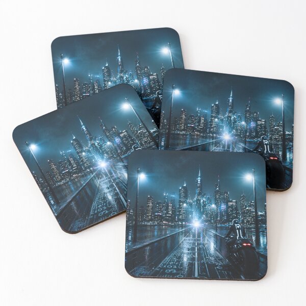 Item preview, Neon Cyber City Rider | Futuristic Sci-Fi Skyline | Cyberpunk Digital Highway designed and sold by Extravanganzza.