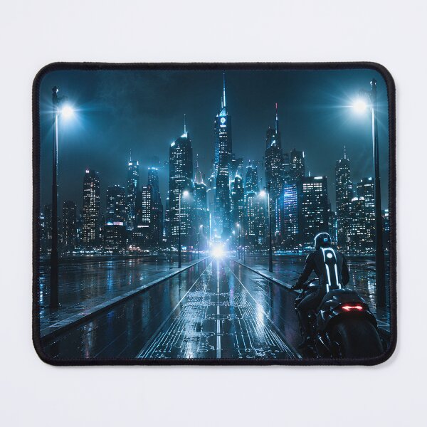 Item preview, Neon Cyber City Rider | Futuristic Sci-Fi Skyline | Cyberpunk Digital Highway designed and sold by Extravanganzza.