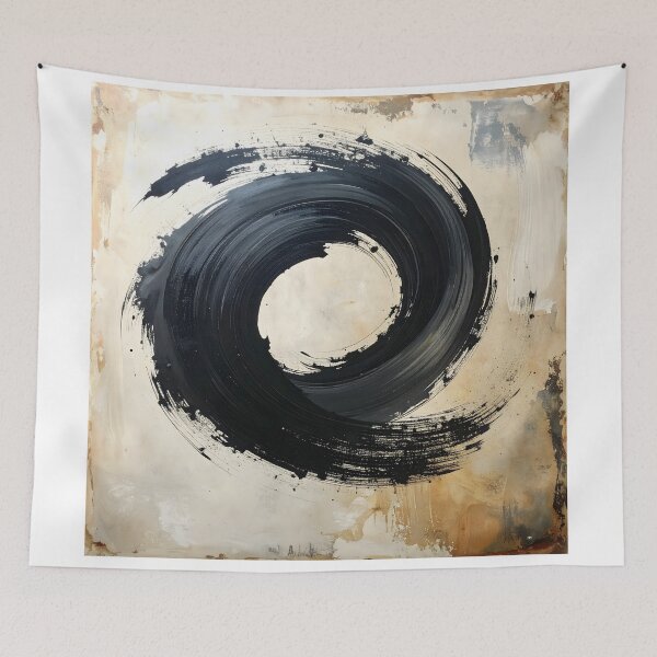 Item preview, Abstract Japanese Enso Brushstroke Ink Painting designed and sold by BetweenForms.