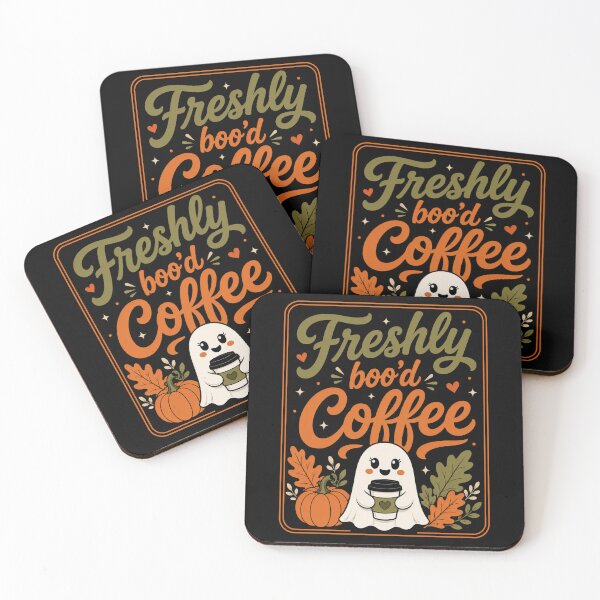 Item preview, Halloween Ghost Freshly Boo'd Coffee Lover Vintage Halloween T-Shirt | Spooky Coffee Graphic Gift designed and sold by Trendably.