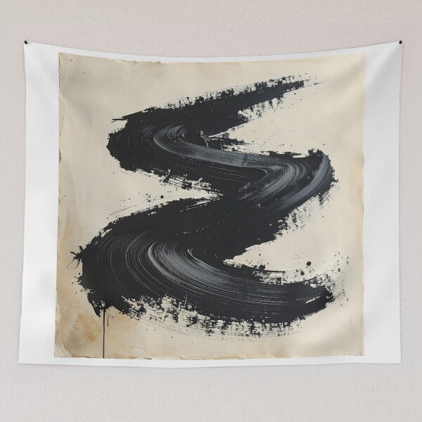Item preview, Abstract Japanese Enso Brushstroke Ink Painting designed and sold by BetweenForms.