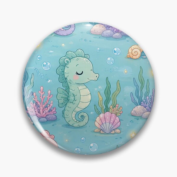 Item preview, Seahorse Cozy Coral Garden Pattern designed and sold by Soft Berry Studio.