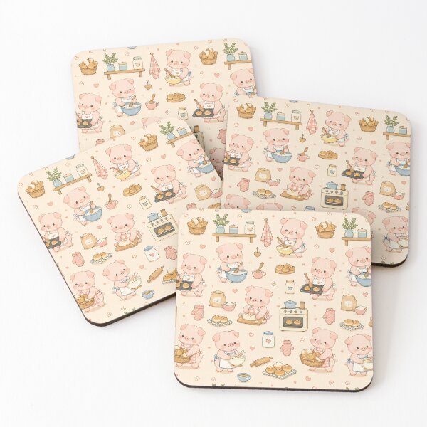Item preview, Mini Pig Cozy Kitchen Pattern designed and sold by Soft Berry Studio.